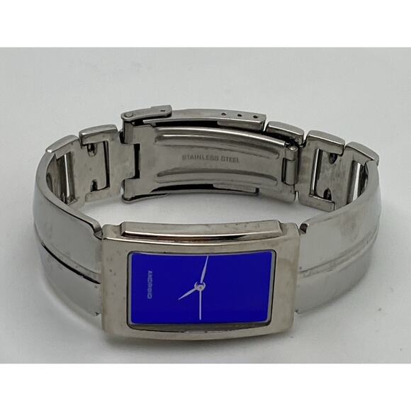 VNT Android OKO Designs Blue Face Wristwatch 1999 Stainless Steel Band USA Made - Picture 1 of 16